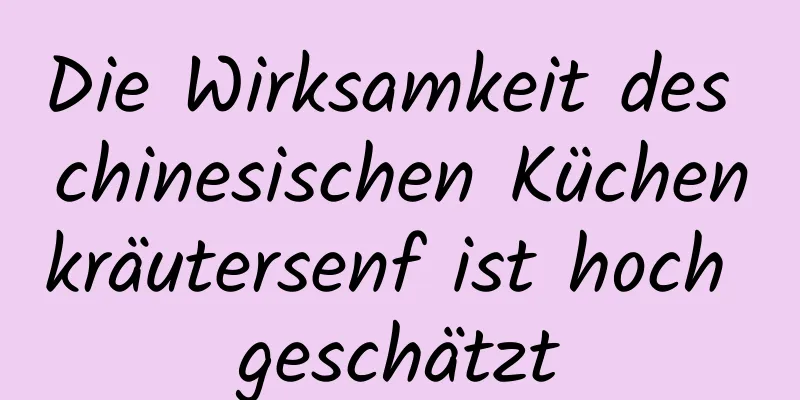 Die Wirksamkeit des chinesischen Küchenkräutersenf ist hoch geschätzt