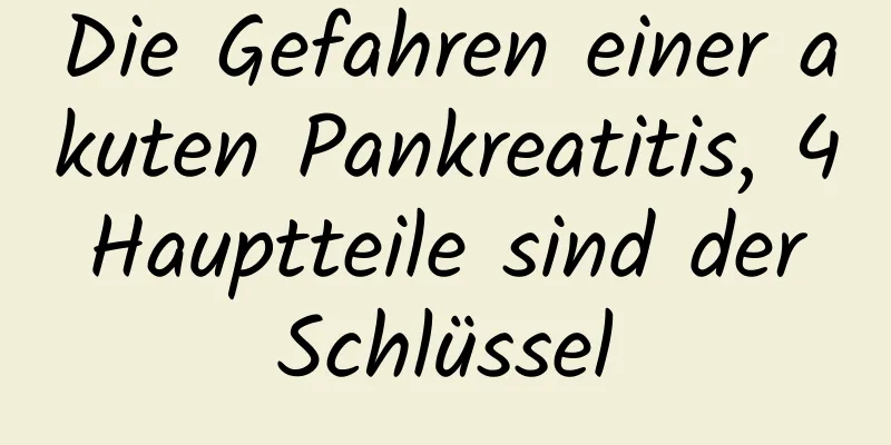 Die Gefahren einer akuten Pankreatitis, 4 Hauptteile sind der Schlüssel