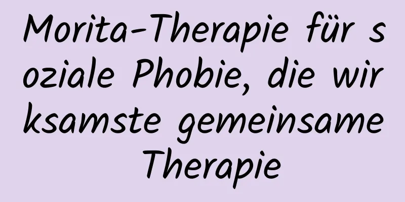 Morita-Therapie für soziale Phobie, die wirksamste gemeinsame Therapie