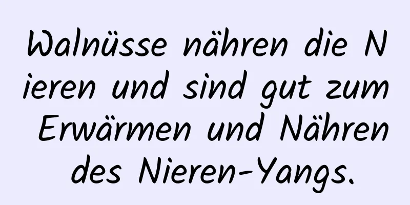 Walnüsse nähren die Nieren und sind gut zum Erwärmen und Nähren des Nieren-Yangs.