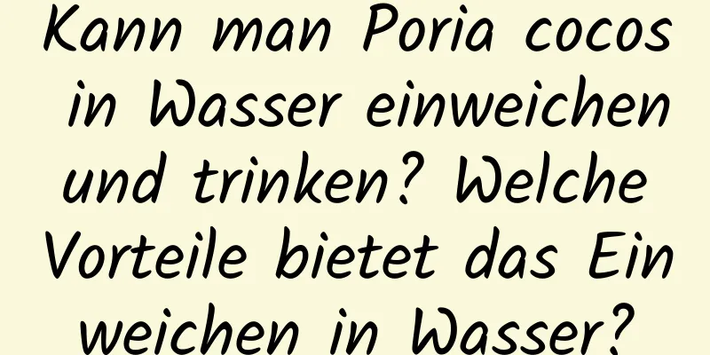 Kann man Poria cocos in Wasser einweichen und trinken? Welche Vorteile bietet das Einweichen in Wasser?