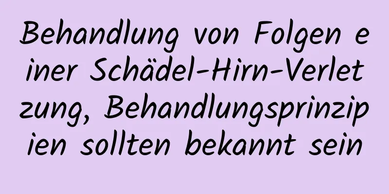 Behandlung von Folgen einer Schädel-Hirn-Verletzung, Behandlungsprinzipien sollten bekannt sein