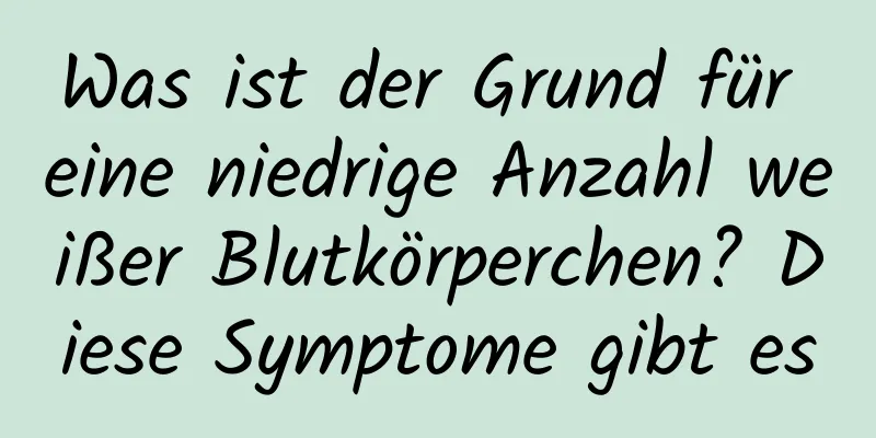 Was ist der Grund für eine niedrige Anzahl weißer Blutkörperchen? Diese Symptome gibt es