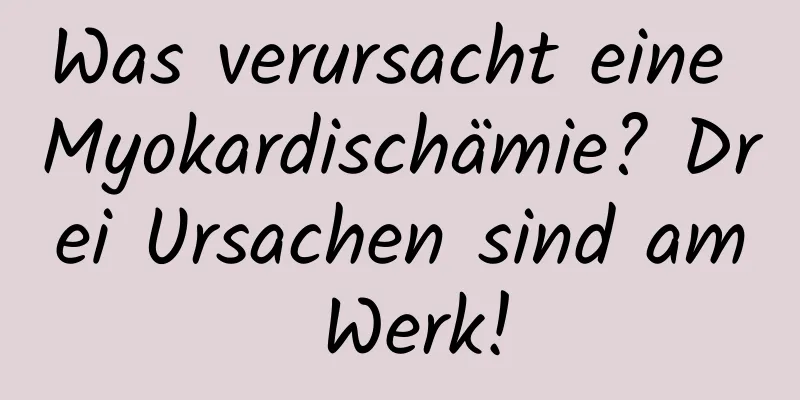 Was verursacht eine Myokardischämie? Drei Ursachen sind am Werk!