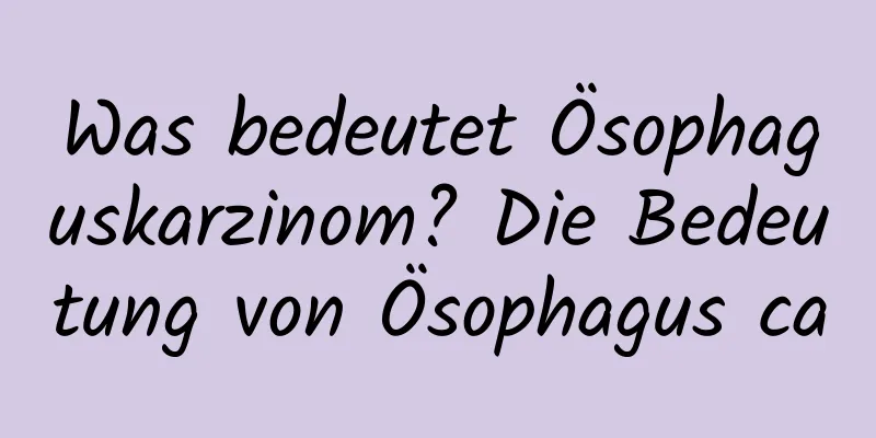 Was bedeutet Ösophaguskarzinom? Die Bedeutung von Ösophagus ca