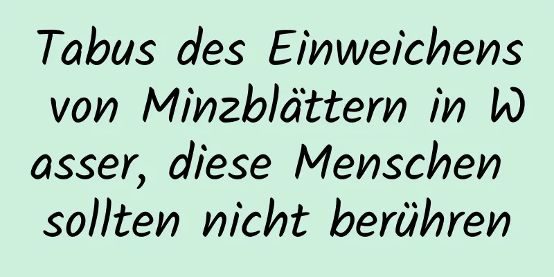 Tabus des Einweichens von Minzblättern in Wasser, diese Menschen sollten nicht berühren