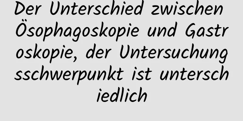 Der Unterschied zwischen Ösophagoskopie und Gastroskopie, der Untersuchungsschwerpunkt ist unterschiedlich