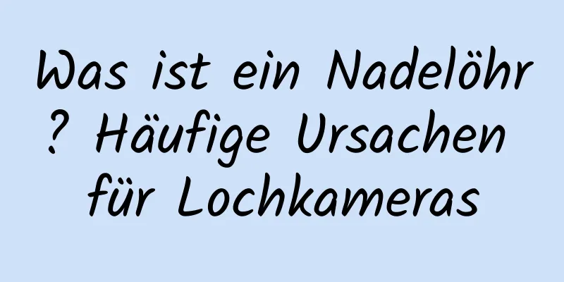 Was ist ein Nadelöhr? Häufige Ursachen für Lochkameras