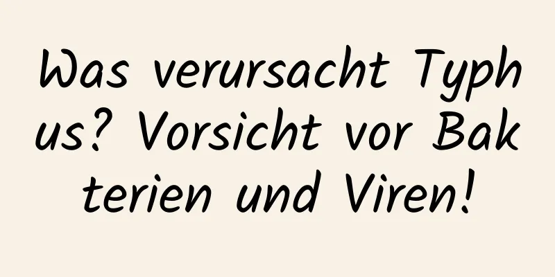 Was verursacht Typhus? Vorsicht vor Bakterien und Viren!