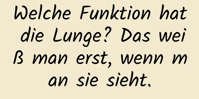 Welche Funktion hat die Lunge? Das weiß man erst, wenn man sie sieht.