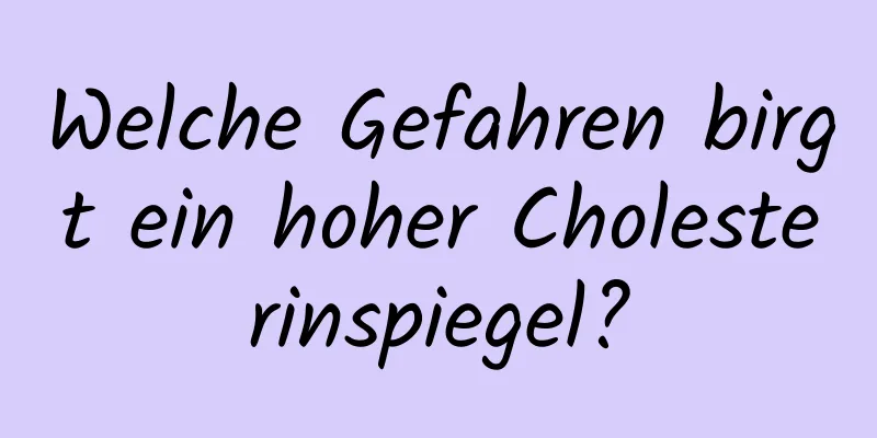 Welche Gefahren birgt ein hoher Cholesterinspiegel?