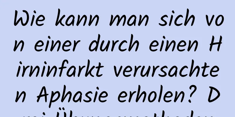 Wie kann man sich von einer durch einen Hirninfarkt verursachten Aphasie erholen? Drei Übungsmethoden