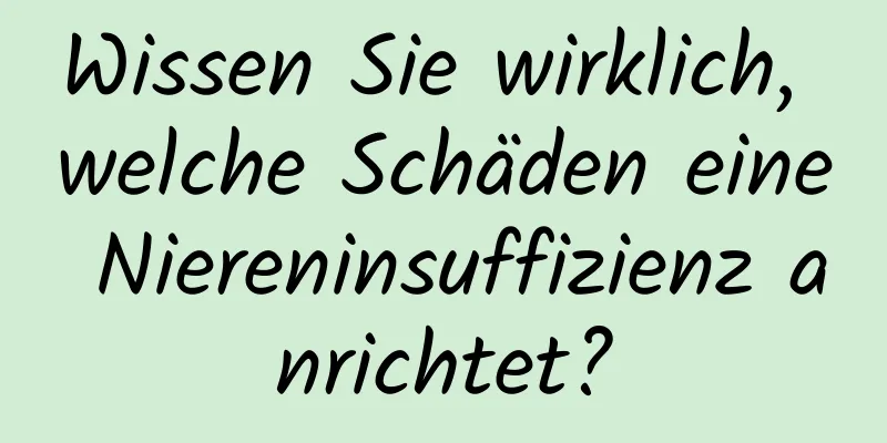 Wissen Sie wirklich, welche Schäden eine Niereninsuffizienz anrichtet?