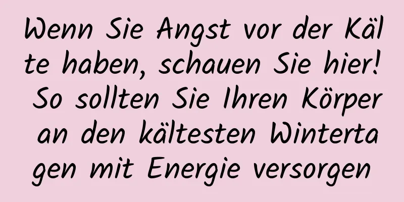 Wenn Sie Angst vor der Kälte haben, schauen Sie hier! So sollten Sie Ihren Körper an den kältesten Wintertagen mit Energie versorgen