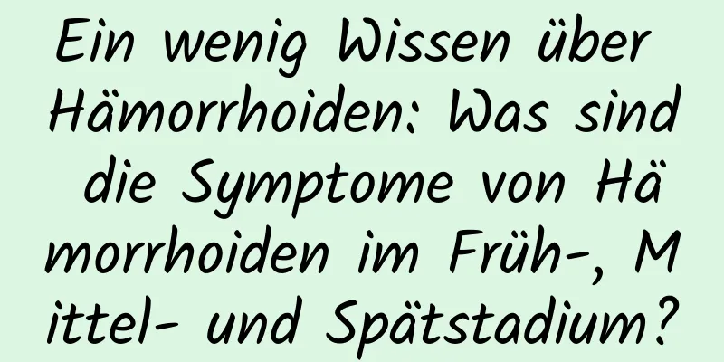 Ein wenig Wissen über Hämorrhoiden: Was sind die Symptome von Hämorrhoiden im Früh-, Mittel- und Spätstadium?