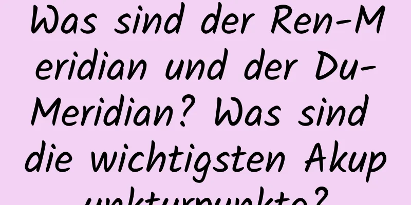 Was sind der Ren-Meridian und der Du-Meridian? Was sind die wichtigsten Akupunkturpunkte?