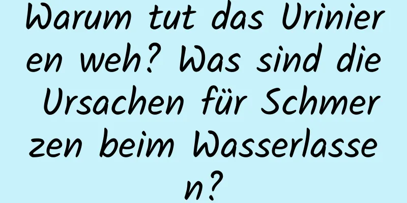 Warum tut das Urinieren weh? Was sind die Ursachen für Schmerzen beim Wasserlassen?