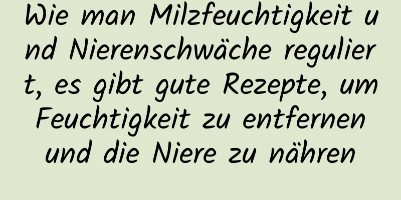 Wie man Milzfeuchtigkeit und Nierenschwäche reguliert, es gibt gute Rezepte, um Feuchtigkeit zu entfernen und die Niere zu nähren