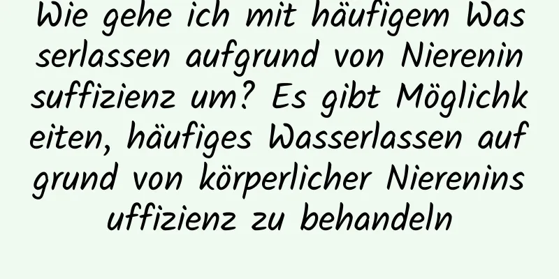 Wie gehe ich mit häufigem Wasserlassen aufgrund von Niereninsuffizienz um? Es gibt Möglichkeiten, häufiges Wasserlassen aufgrund von körperlicher Niereninsuffizienz zu behandeln