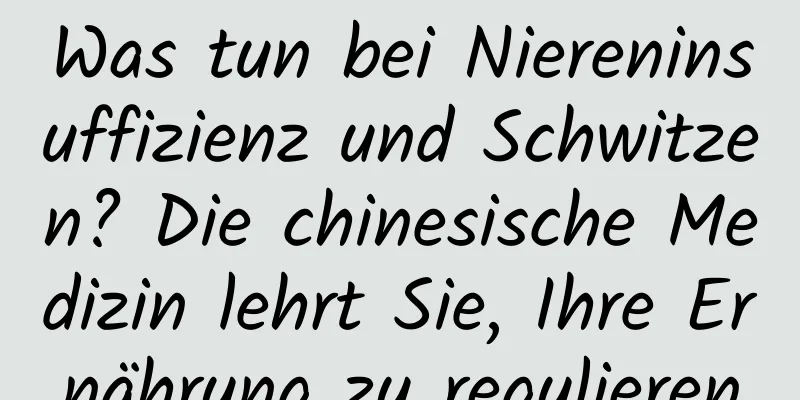 Was tun bei Niereninsuffizienz und Schwitzen? Die chinesische Medizin lehrt Sie, Ihre Ernährung zu regulieren