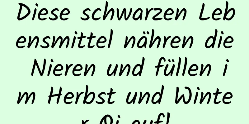 Diese schwarzen Lebensmittel nähren die Nieren und füllen im Herbst und Winter Qi auf!