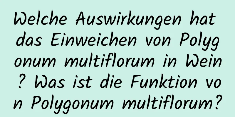 Welche Auswirkungen hat das Einweichen von Polygonum multiflorum in Wein? Was ist die Funktion von Polygonum multiflorum?