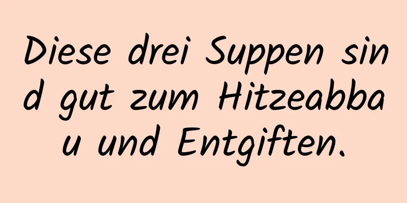 Diese drei Suppen sind gut zum Hitzeabbau und Entgiften.