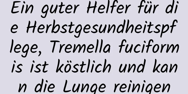 Ein guter Helfer für die Herbstgesundheitspflege, Tremella fuciformis ist köstlich und kann die Lunge reinigen