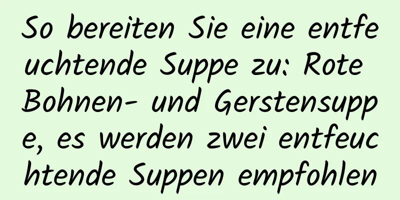 So bereiten Sie eine entfeuchtende Suppe zu: Rote Bohnen- und Gerstensuppe, es werden zwei entfeuchtende Suppen empfohlen