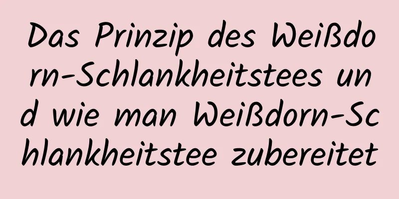 Das Prinzip des Weißdorn-Schlankheitstees und wie man Weißdorn-Schlankheitstee zubereitet