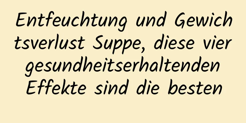 Entfeuchtung und Gewichtsverlust Suppe, diese vier gesundheitserhaltenden Effekte sind die besten