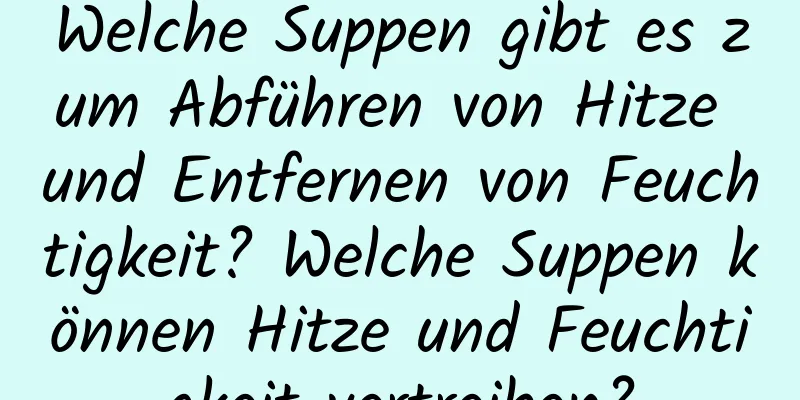 Welche Suppen gibt es zum Abführen von Hitze und Entfernen von Feuchtigkeit? Welche Suppen können Hitze und Feuchtigkeit vertreiben?