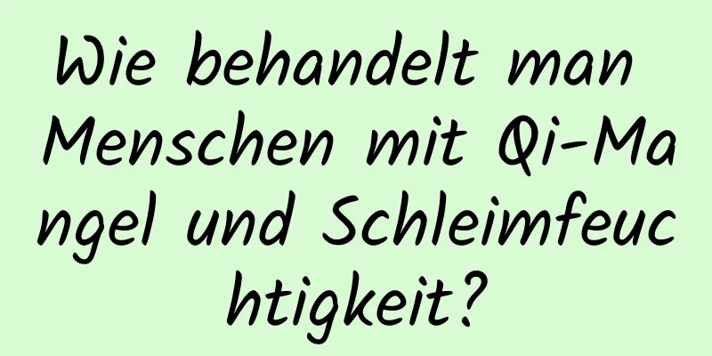 Wie behandelt man Menschen mit Qi-Mangel und Schleimfeuchtigkeit?