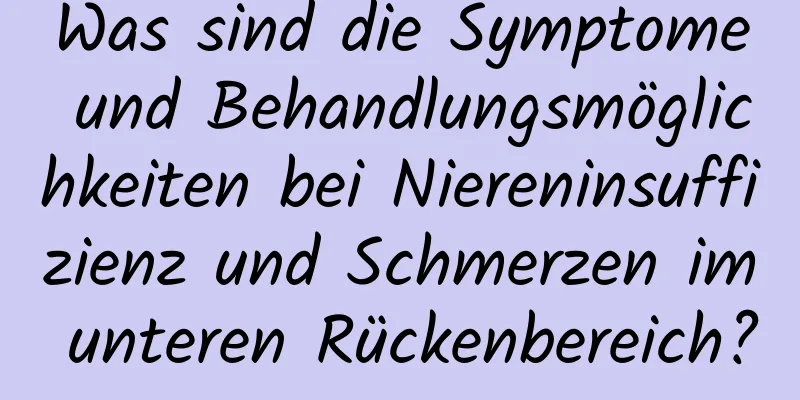 Was sind die Symptome und Behandlungsmöglichkeiten bei Niereninsuffizienz und Schmerzen im unteren Rückenbereich?