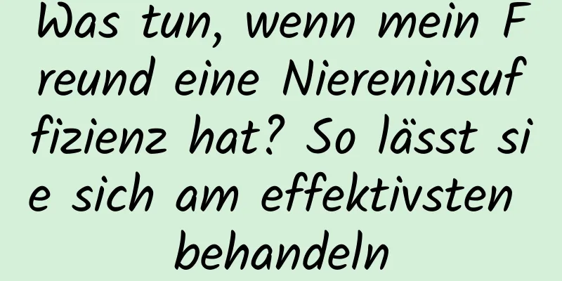 Was tun, wenn mein Freund eine Niereninsuffizienz hat? So lässt sie sich am effektivsten behandeln