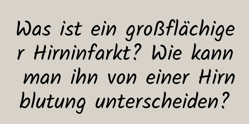 Was ist ein großflächiger Hirninfarkt? Wie kann man ihn von einer Hirnblutung unterscheiden?