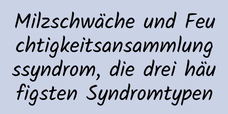 Milzschwäche und Feuchtigkeitsansammlungssyndrom, die drei häufigsten Syndromtypen