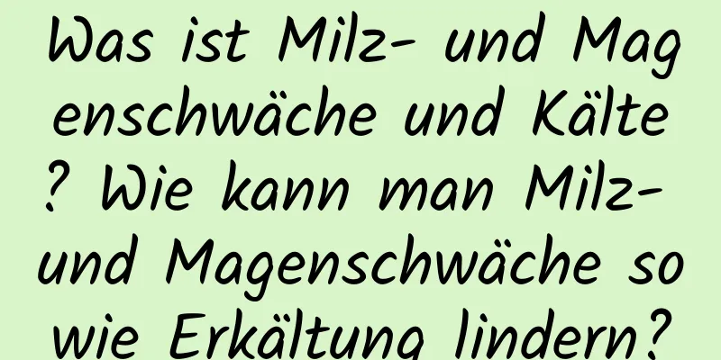 Was ist Milz- und Magenschwäche und Kälte? Wie kann man Milz- und Magenschwäche sowie Erkältung lindern?