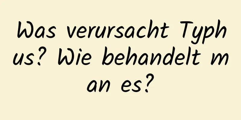 Was verursacht Typhus? Wie behandelt man es?