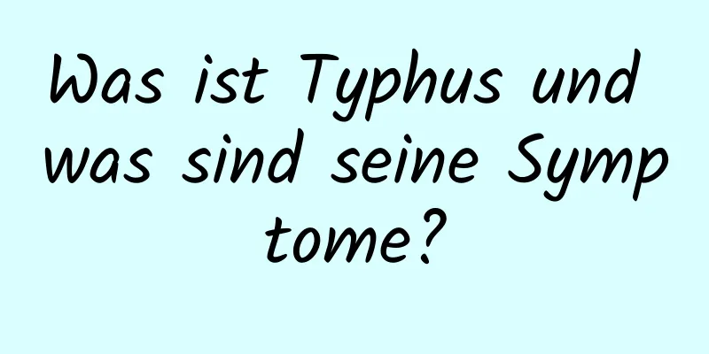 Was ist Typhus und was sind seine Symptome?