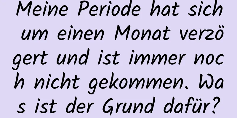 Meine Periode hat sich um einen Monat verzögert und ist immer noch nicht gekommen. Was ist der Grund dafür?