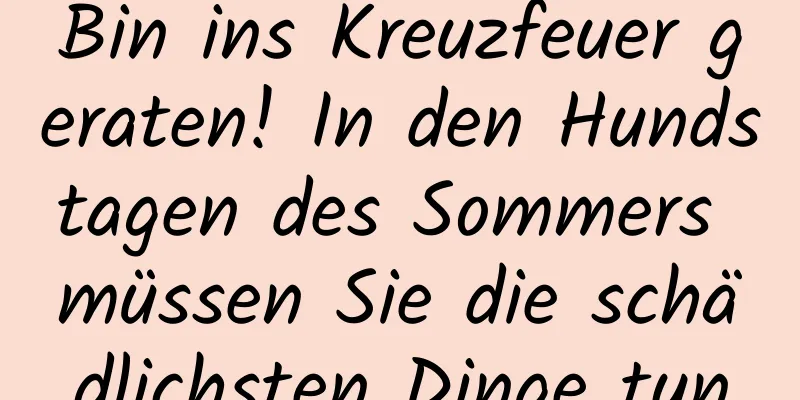 Bin ins Kreuzfeuer geraten! In den Hundstagen des Sommers müssen Sie die schädlichsten Dinge tun