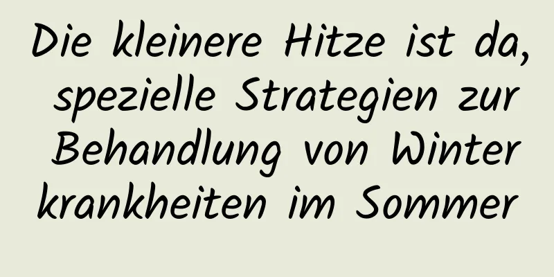 Die kleinere Hitze ist da, spezielle Strategien zur Behandlung von Winterkrankheiten im Sommer