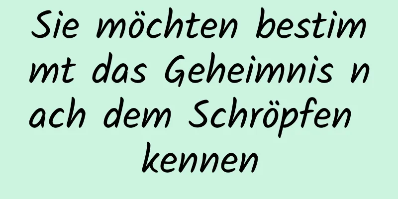 Sie möchten bestimmt das Geheimnis nach dem Schröpfen kennen