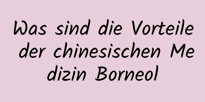 Was sind die Vorteile der chinesischen Medizin Borneol