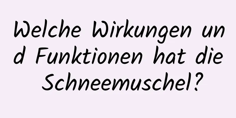 Welche Wirkungen und Funktionen hat die Schneemuschel?