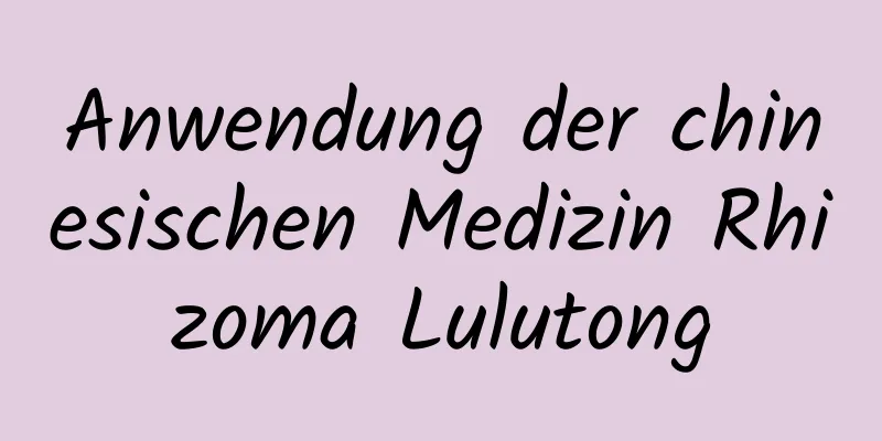 Anwendung der chinesischen Medizin Rhizoma Lulutong