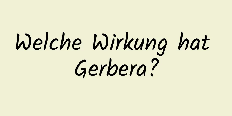 Welche Wirkung hat Gerbera?