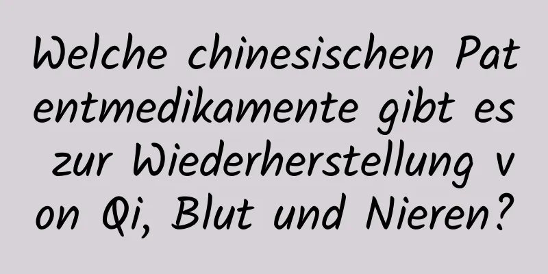 Welche chinesischen Patentmedikamente gibt es zur Wiederherstellung von Qi, Blut und Nieren?