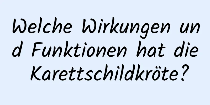 Welche Wirkungen und Funktionen hat die Karettschildkröte?